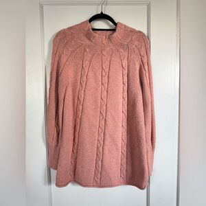 Pink Cable Knit Women's Sweater